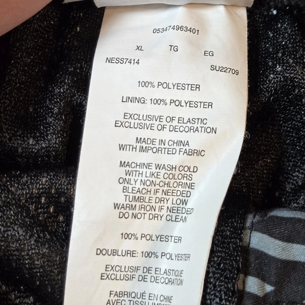 Nike Swim NESS7414 Mens XL Gray Blue Geometric Print‎ Volley Swim Trunks Lined